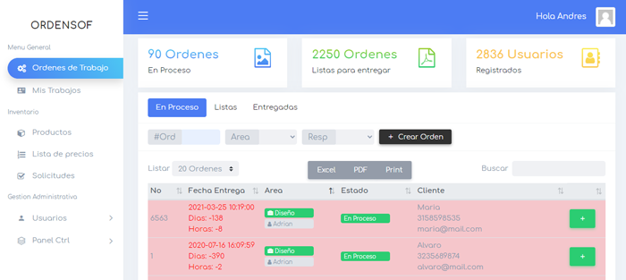 OrdenSof - Sistema para Ordenes de trabajo